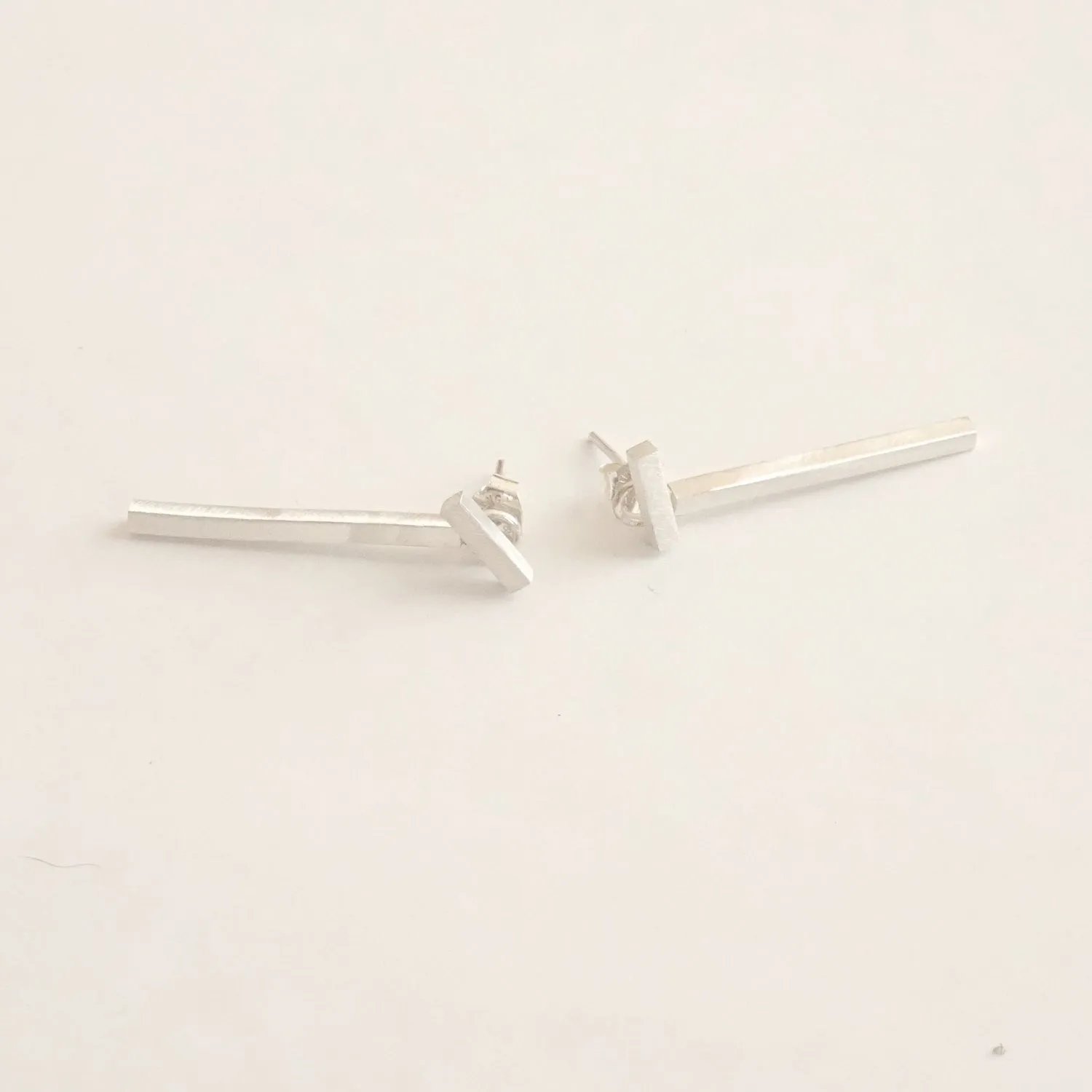 Hand-Made, Elegant Minimalist Ear Jacket in Brass, Sterling Silver or Silver Oxidized - 0202