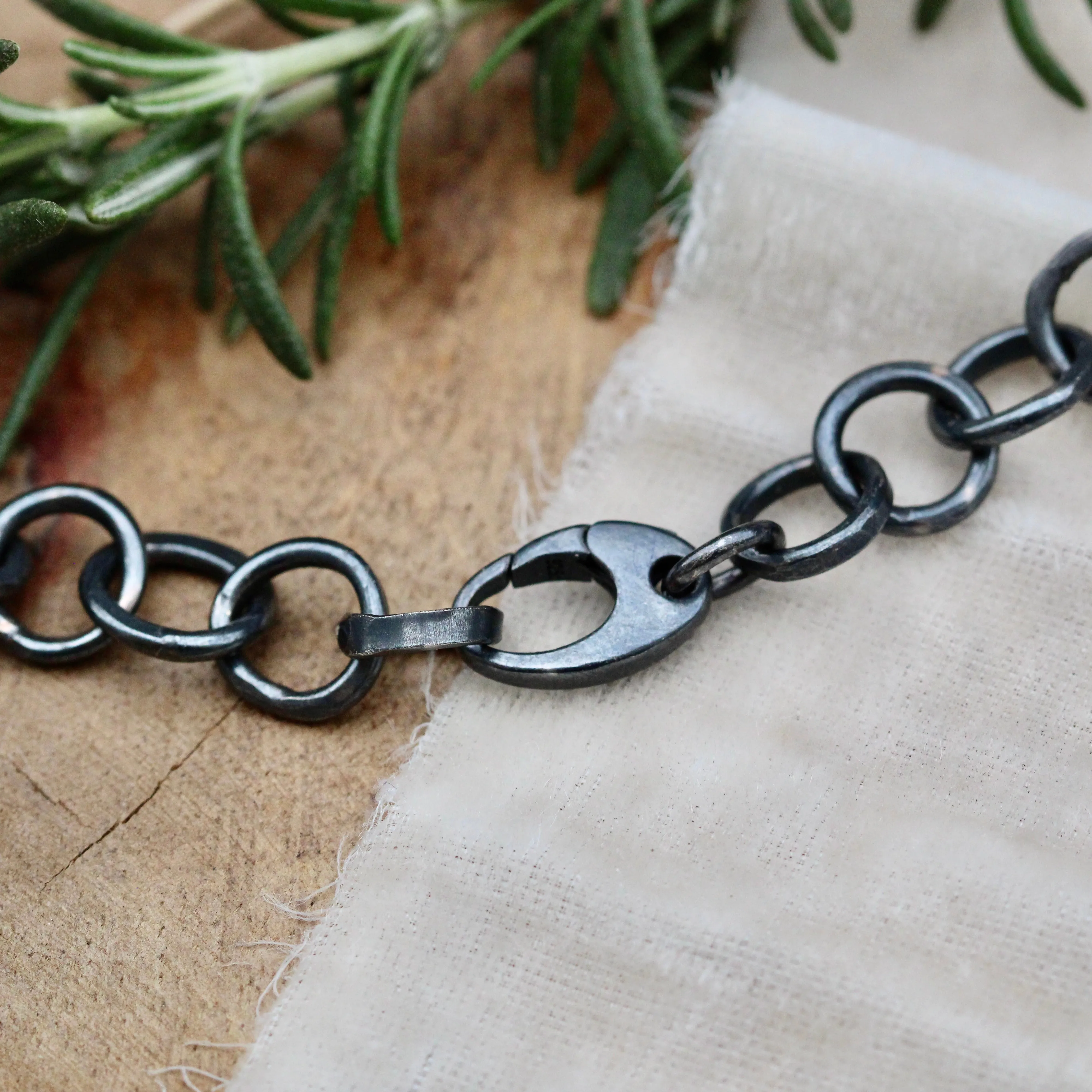 Heavy hand forged sterling silver and 18k yellow gold