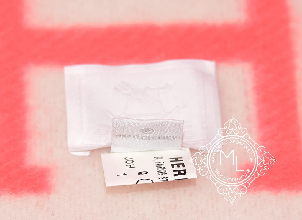 Hermes Baby Pink Wool Cashmere H Avalon Blanket
