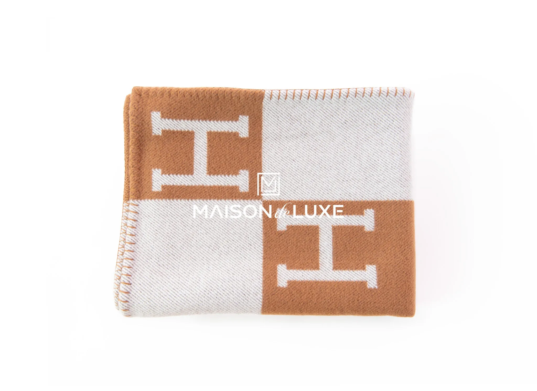 Hermes Camel Cashmere Avalon Blanket