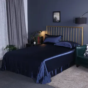 High Quality Satin Silk Flat Bed Sheet for Skin and Hair Care Multicolor