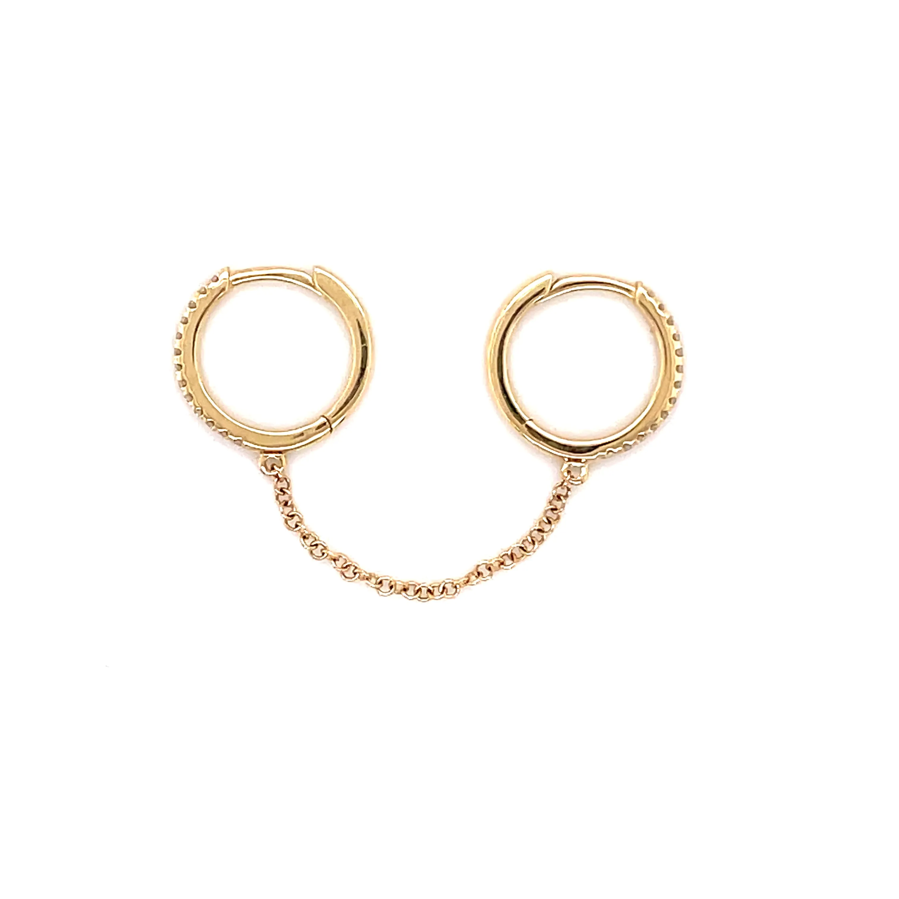 Hoops Chains Diamonds Earrings - 68108