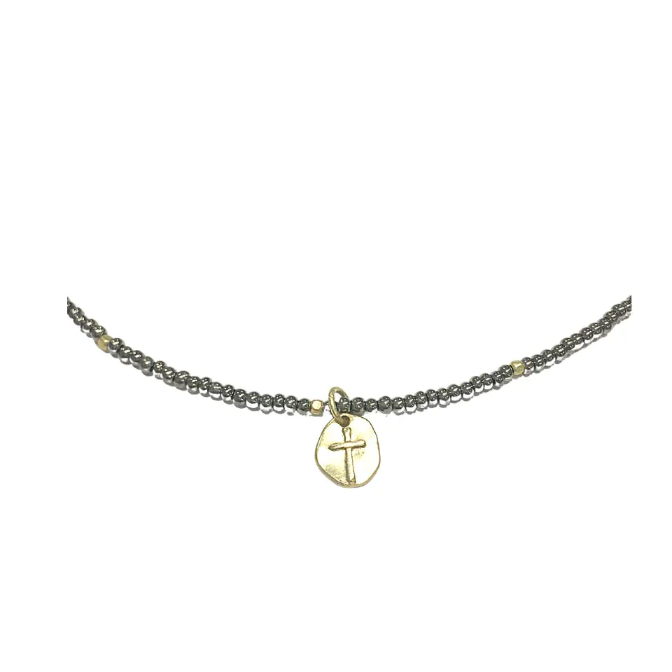 Hope Cross Necklace in Minimalist Bronze