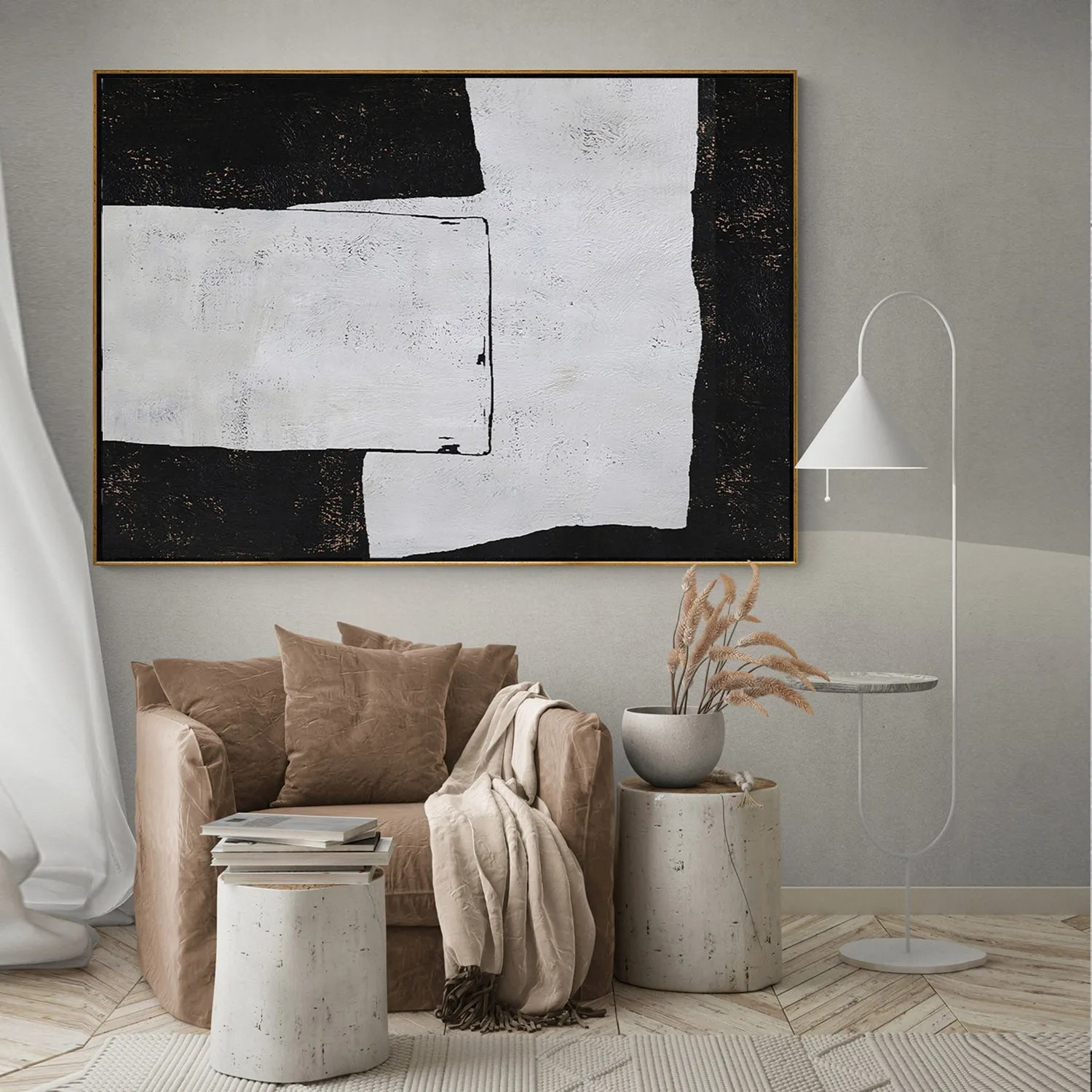 Horizontal Minimalist Geometric Painting H84H