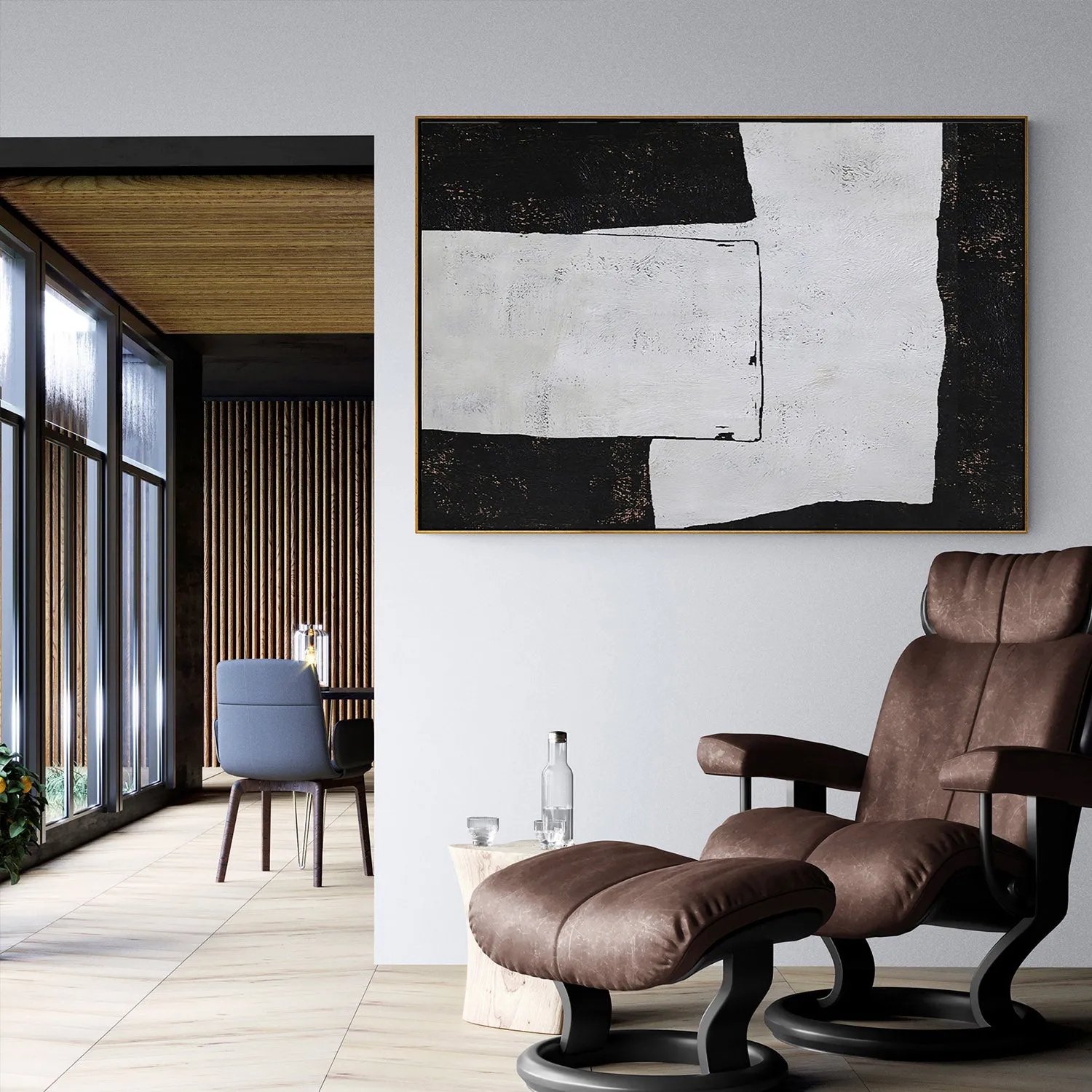 Horizontal Minimalist Geometric Painting H84H