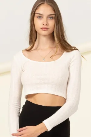 HYFVE Junior Scoop Neck Long Sleeve Crop Top