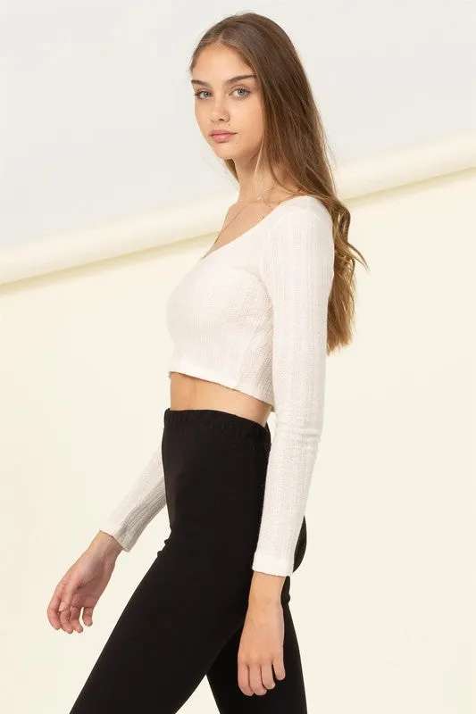 HYFVE Junior Scoop Neck Long Sleeve Crop Top