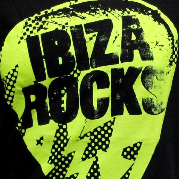 Ibiza Rocks Neon Yellow Bolt Plectrum Kids T-shirt