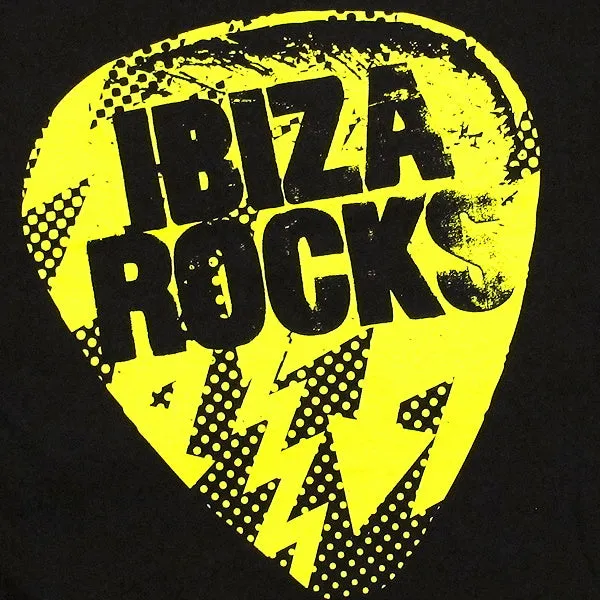 Ibiza Rocks Neon Yellow Bolt Plectrum Men's T-Shirt
