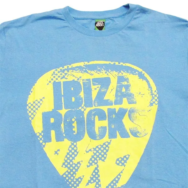 Ibiza Rocks Plec Off Slogan Men's Blue T-Shirt
