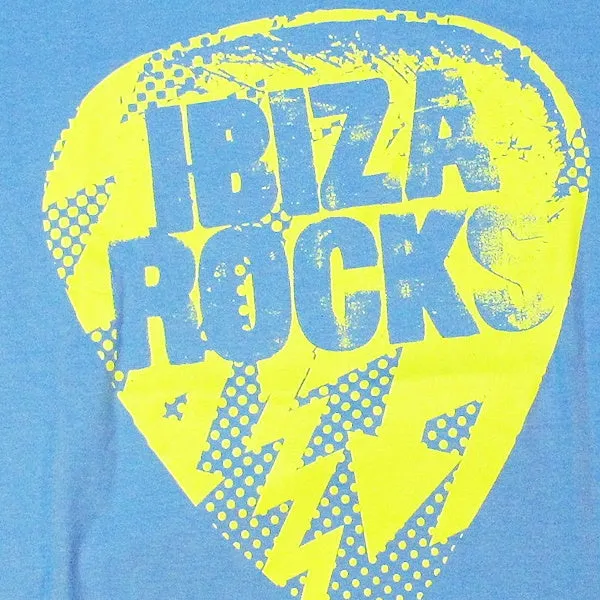 Ibiza Rocks Plec Off Slogan Men's Blue T-Shirt