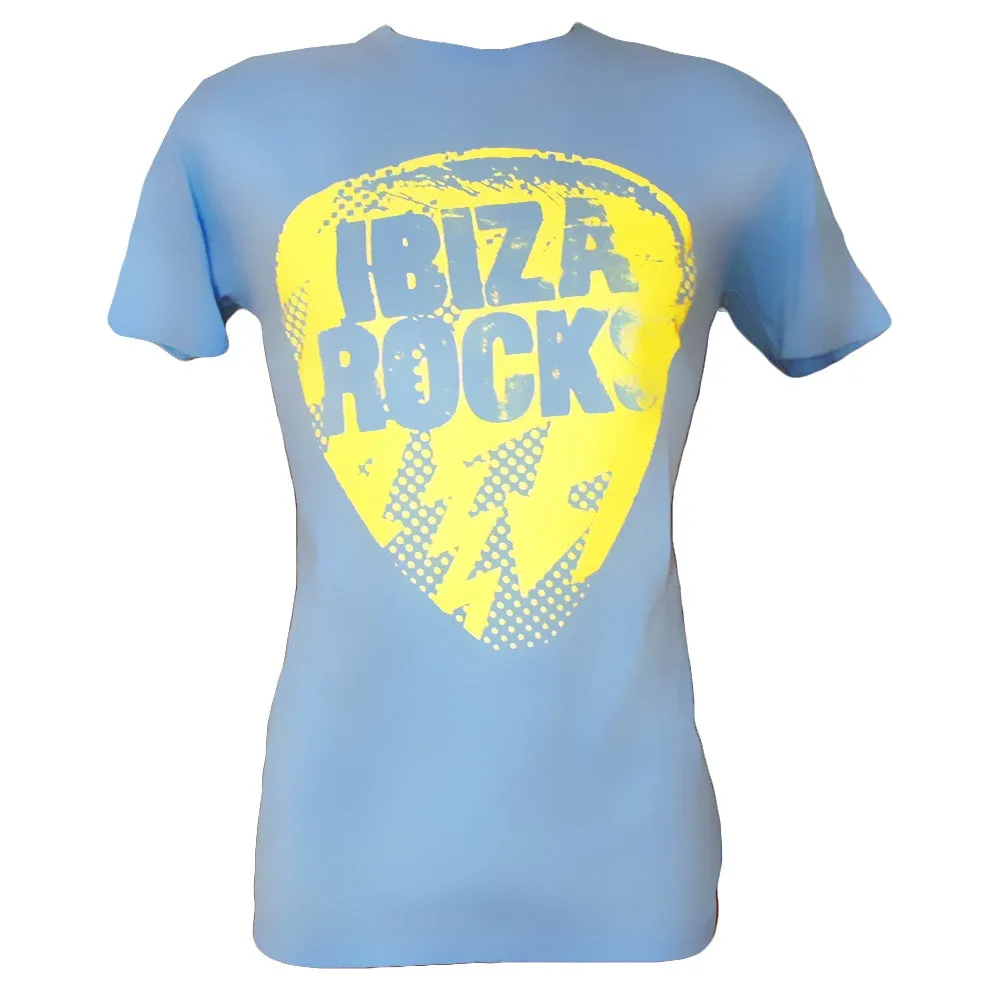 Ibiza Rocks Plec Off Slogan Men's Blue T-Shirt