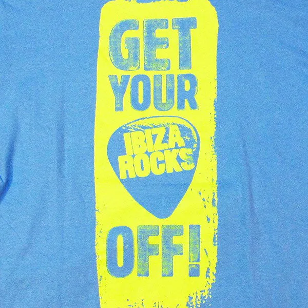 Ibiza Rocks Plec Off Slogan Men's Blue T-Shirt
