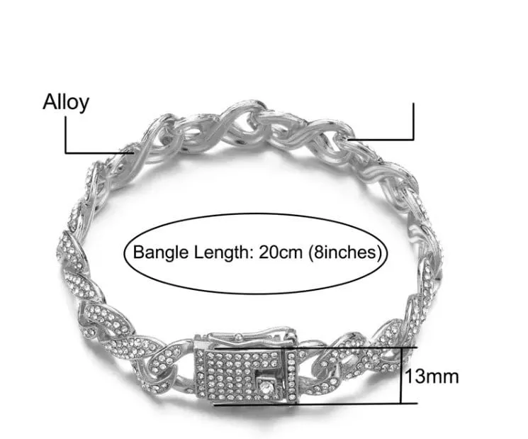 Infinity Link Chain | Iced Out Chains| Iced Out Necklace | Mens Diamond Necklace | Infinity Necklace | Hip Hop Chain | Mens Infinity Chain