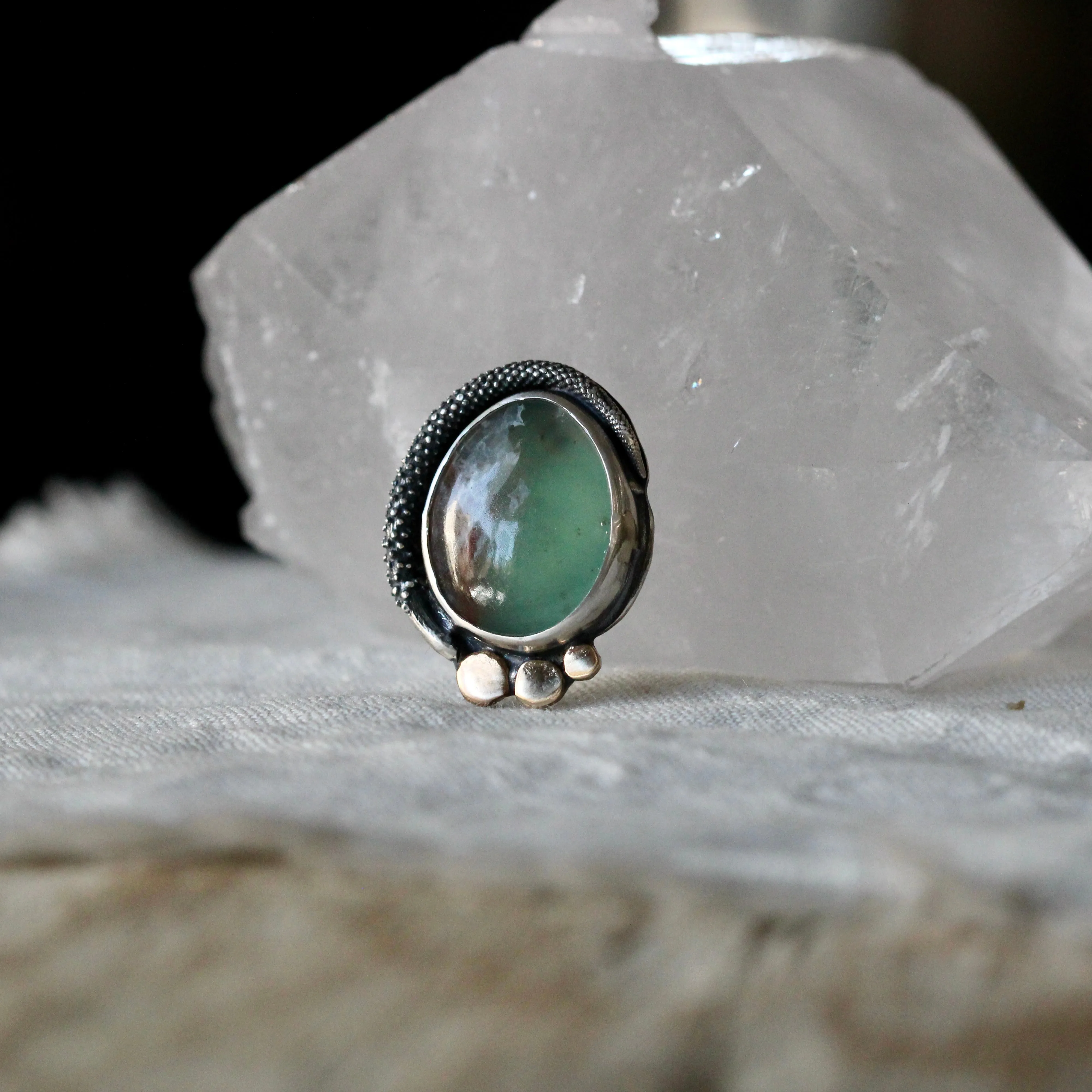 Interchangeable Floral Pendant with Aquaprase Sterling silver