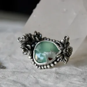 Interchangeable Floral Pendant with Aquaprase Sterling silver