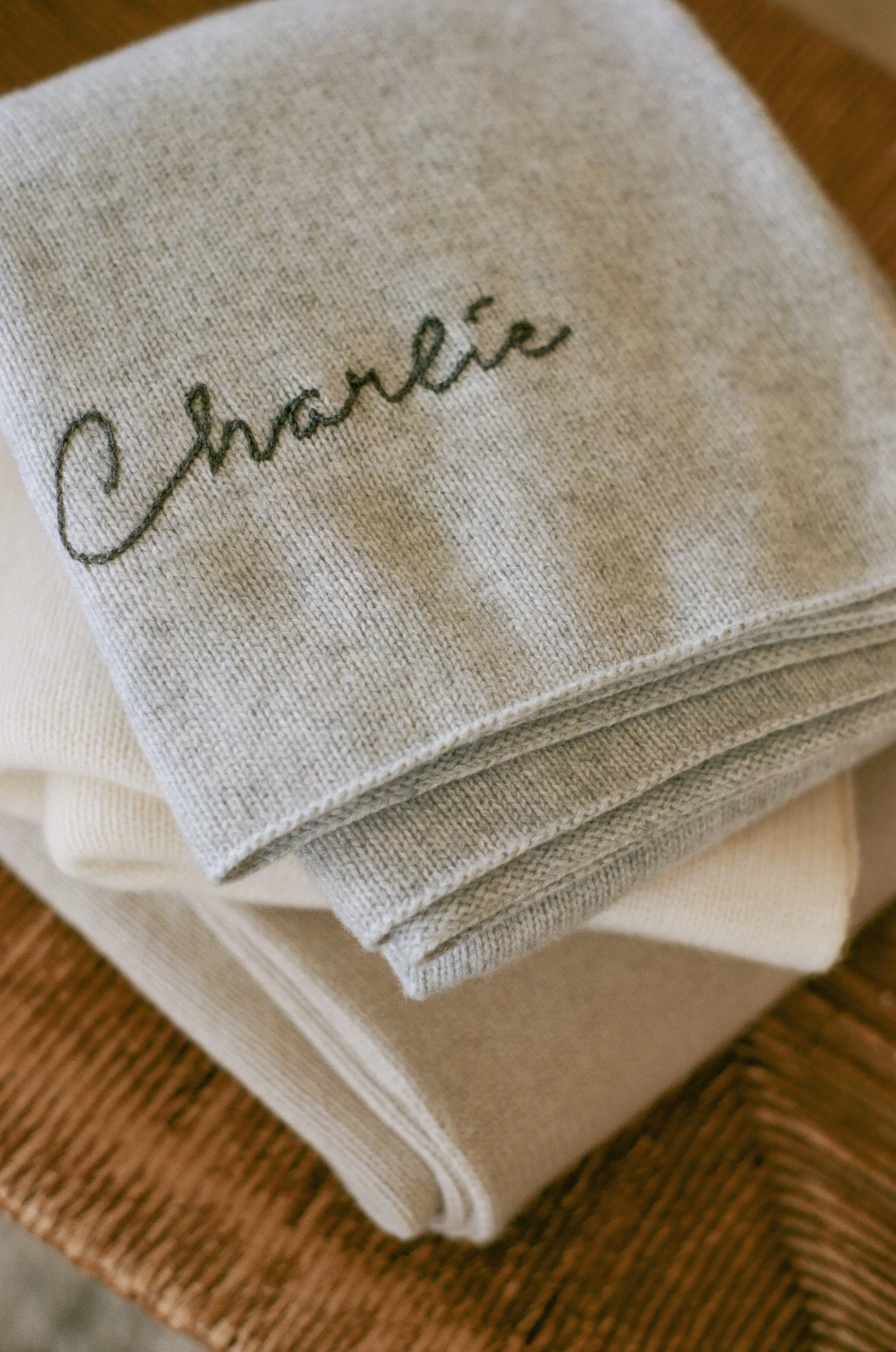 Italian Cashmere Jersey Knit Baby / Travel Blanket - Rose Petal