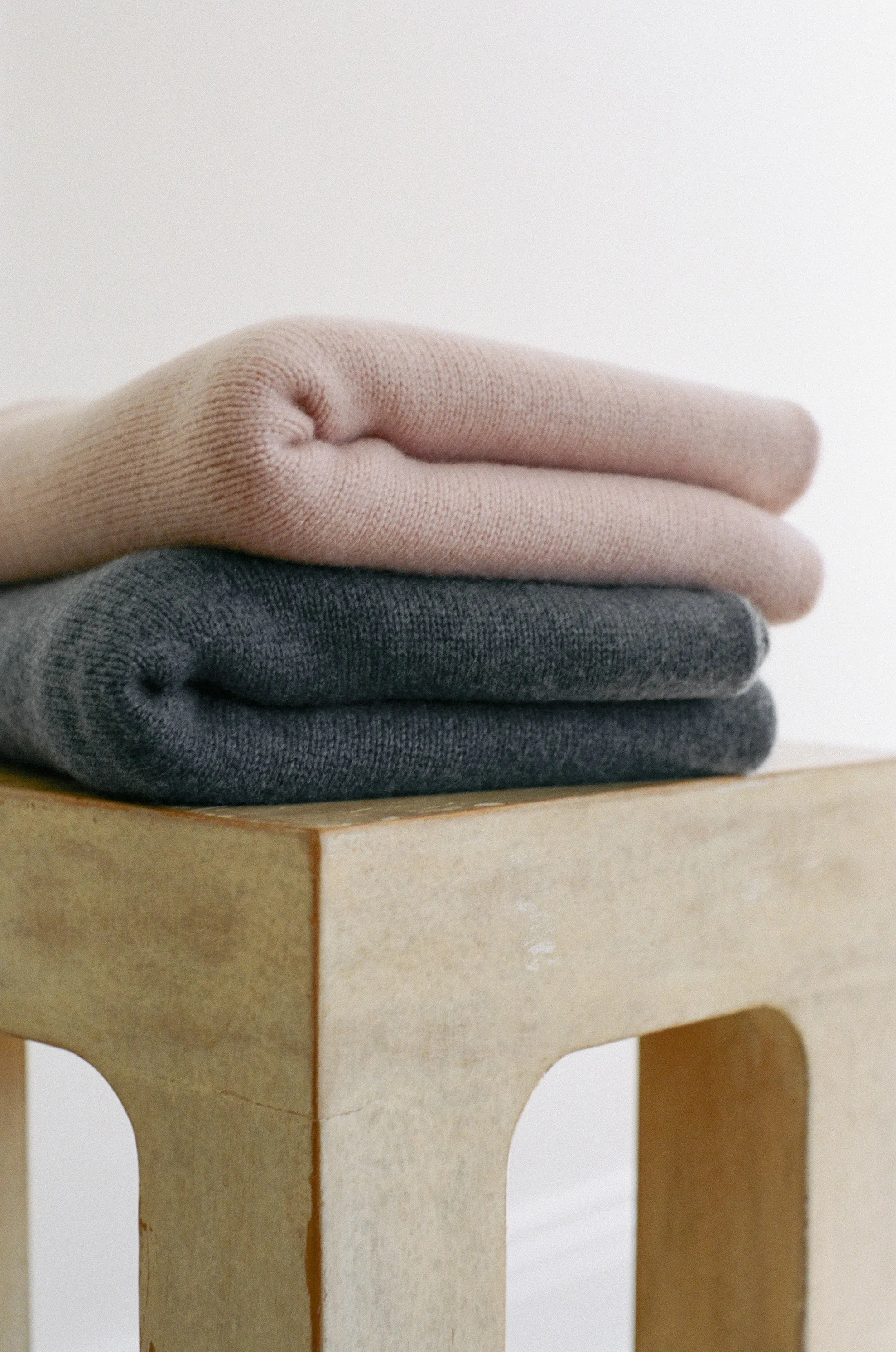 Italian Cashmere Jersey Knit Baby / Travel Blanket - Rose Petal