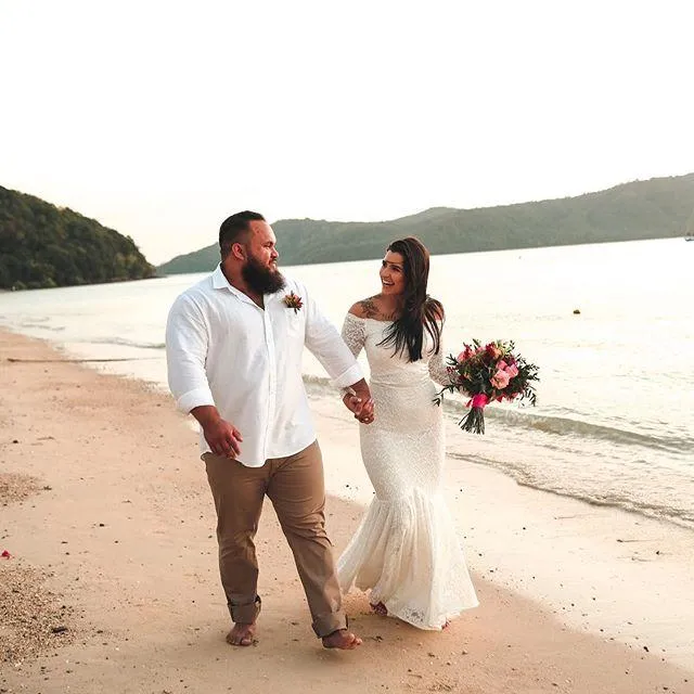 Ivory off Shoulder Mermaid  Wedding Dress #1214