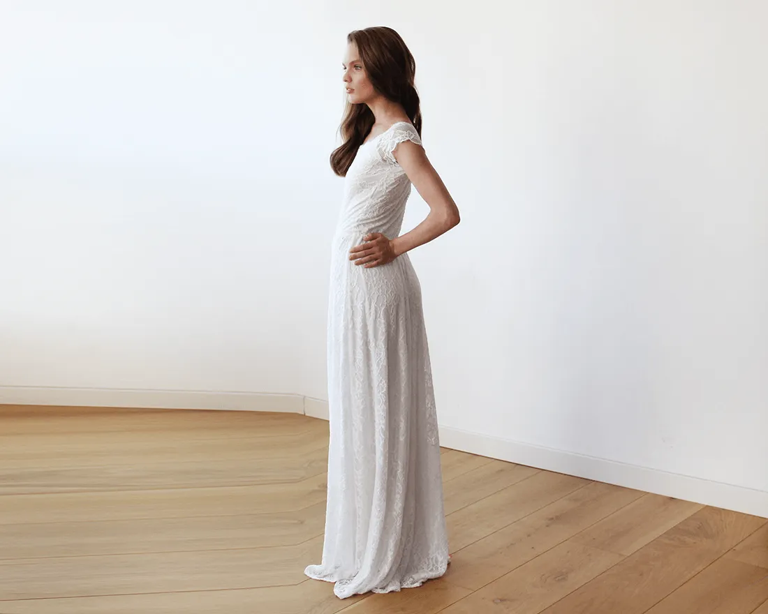 Ivory Off-Shoulders Lace Bridal Gown #1142