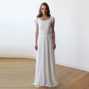 Ivory Off-Shoulders Lace Bridal Gown #1142