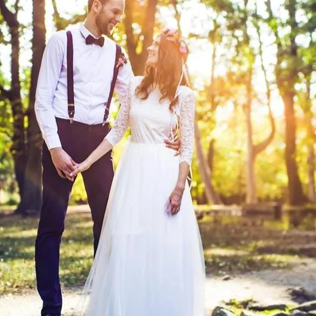 Ivory Tulle & Lace Open Back Gown #1122
