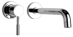 Jewel Faucets Chrome Two Hole Wall Mount Lavatory Faucet With Control and Spout 16208