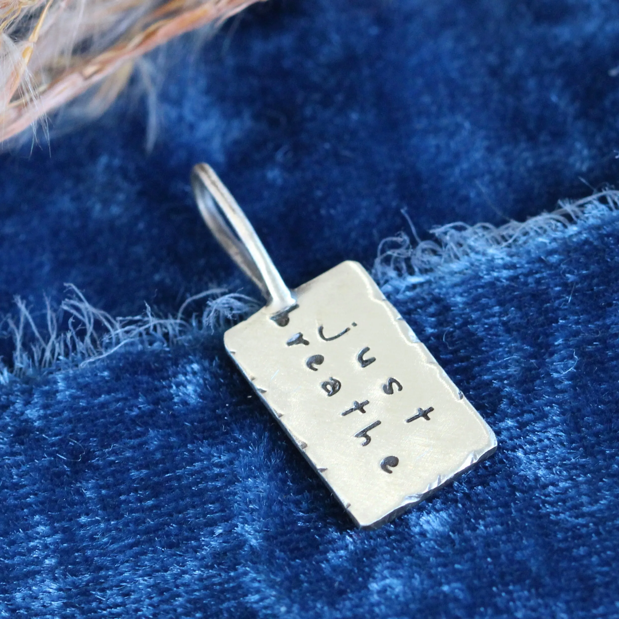 Just Breathe  Sterling Silver Rectangle Charm – Storyteller Collection