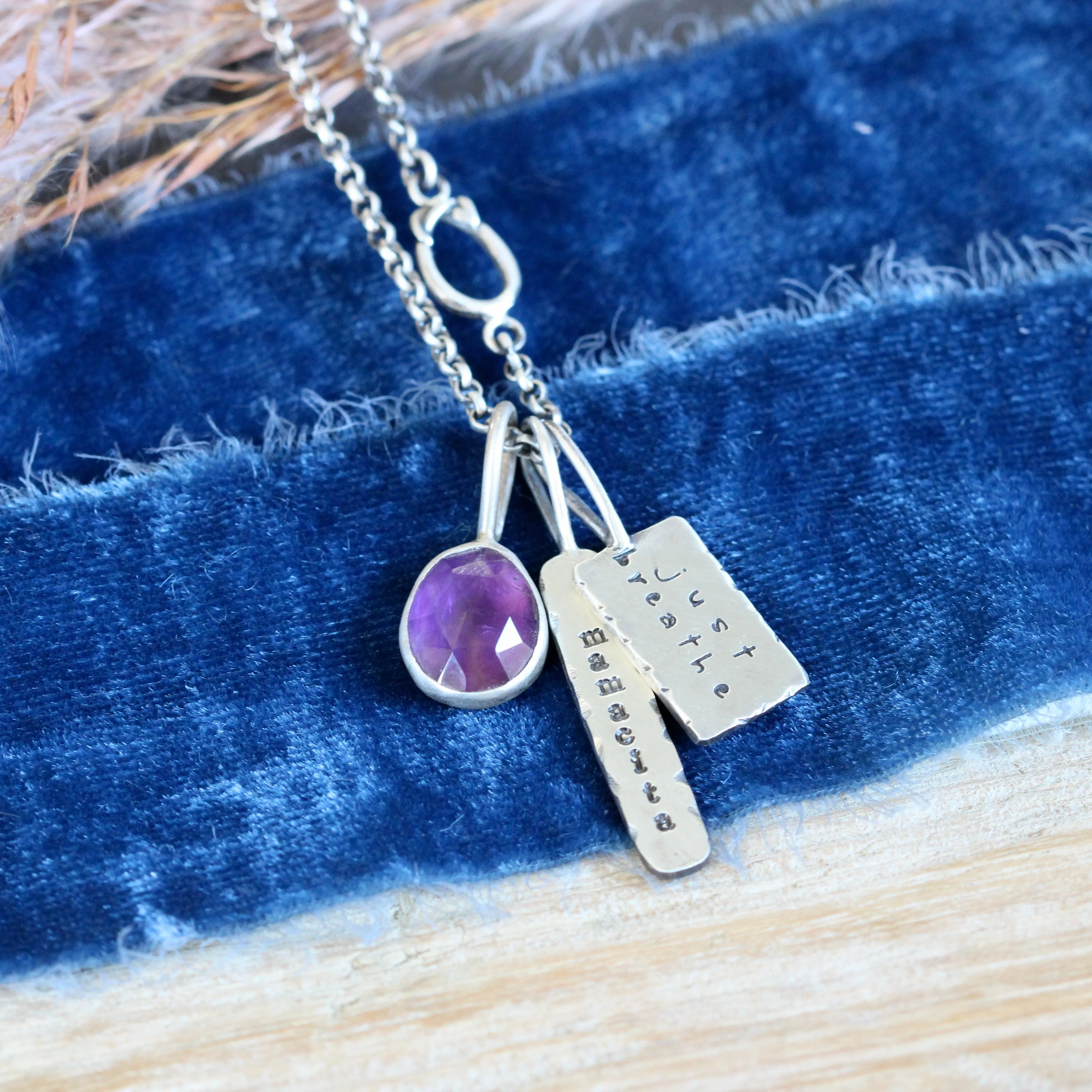 Just Breathe  Sterling Silver Rectangle Charm – Storyteller Collection