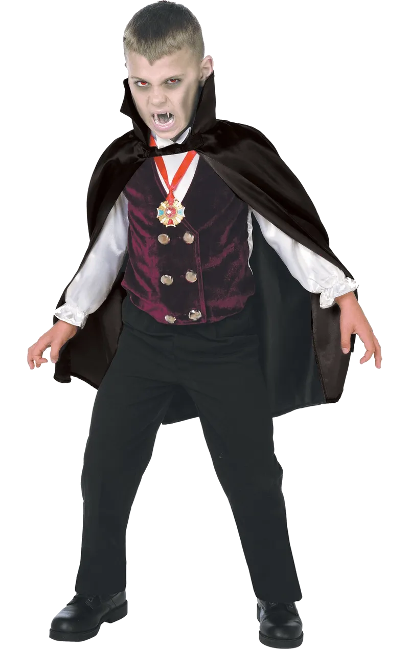 Kids Gothic Vampire Halloween Costume