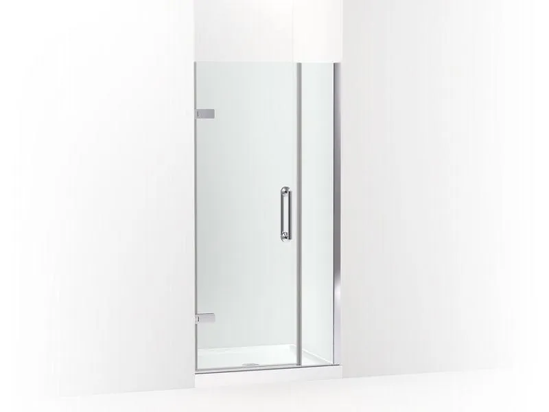 KOHLER K-27589-10L Components 33-5/8"–34-3/8" W x 71-1/2" H frameless pivot shower door with 3/8" Crystal Clear glass and back-to-back vertical door pulls