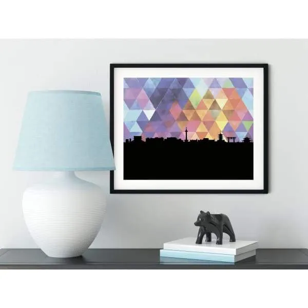 Kyoto, Japan geometric skyline