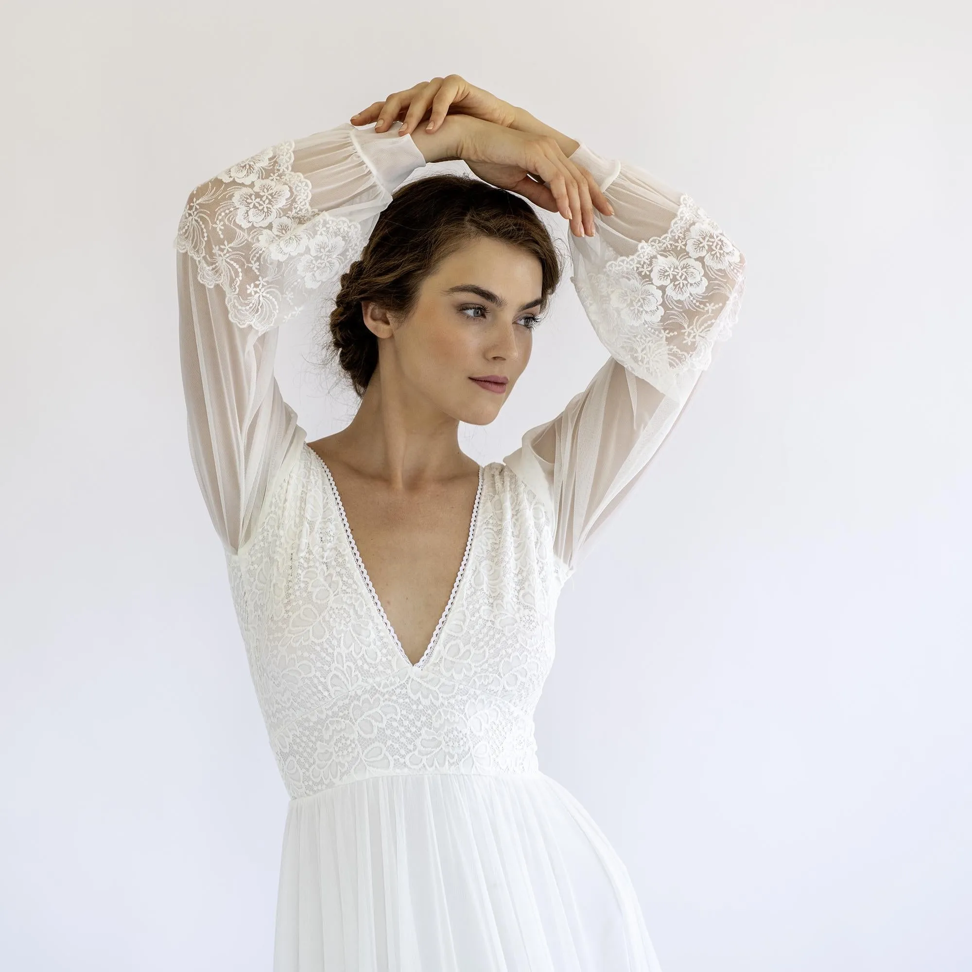 Lace and Chiffon Mesh Dress #1486