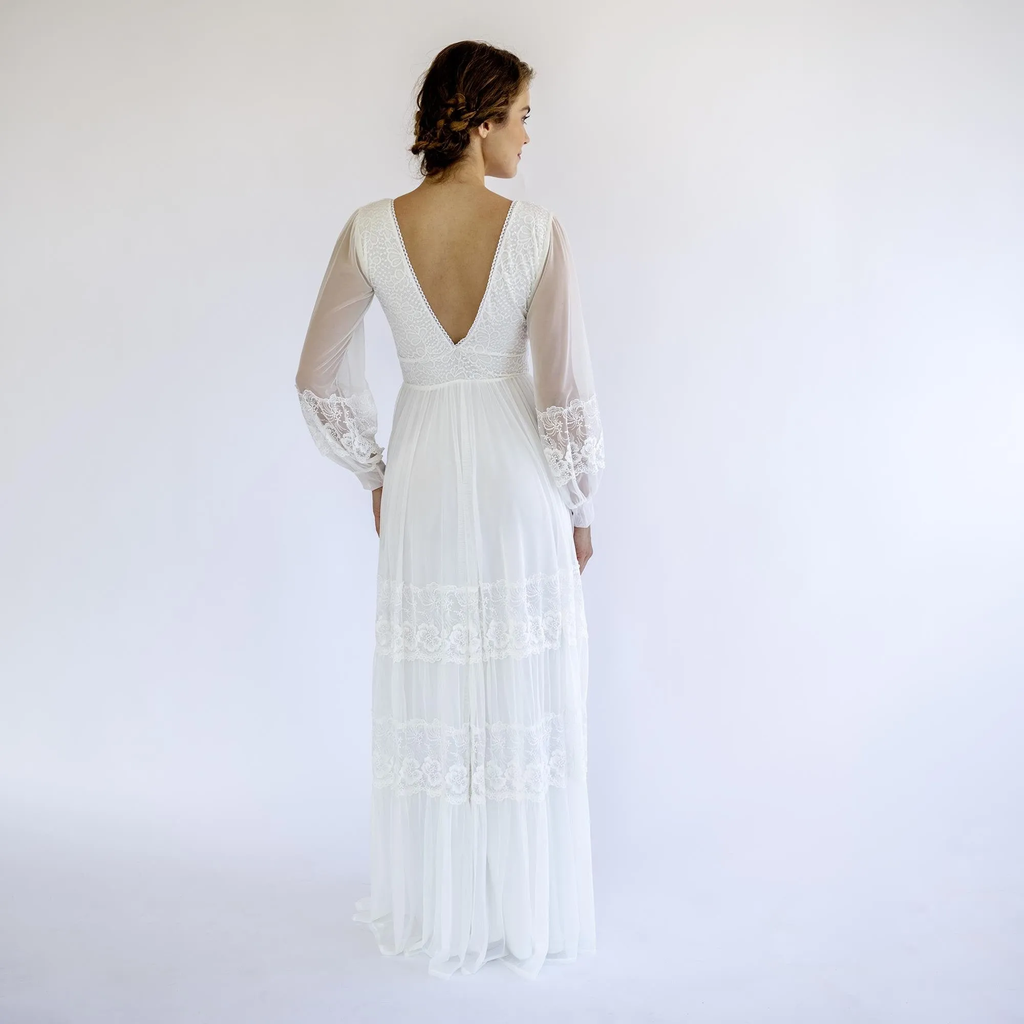Lace and Chiffon Mesh Dress #1486