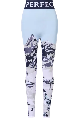 Landscape Print Jacquard Leggings