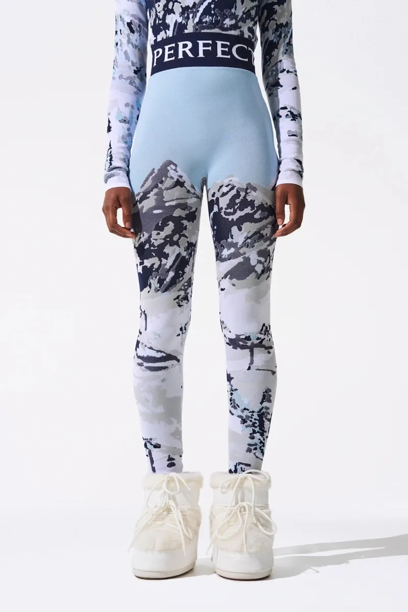 Landscape Print Jacquard Leggings
