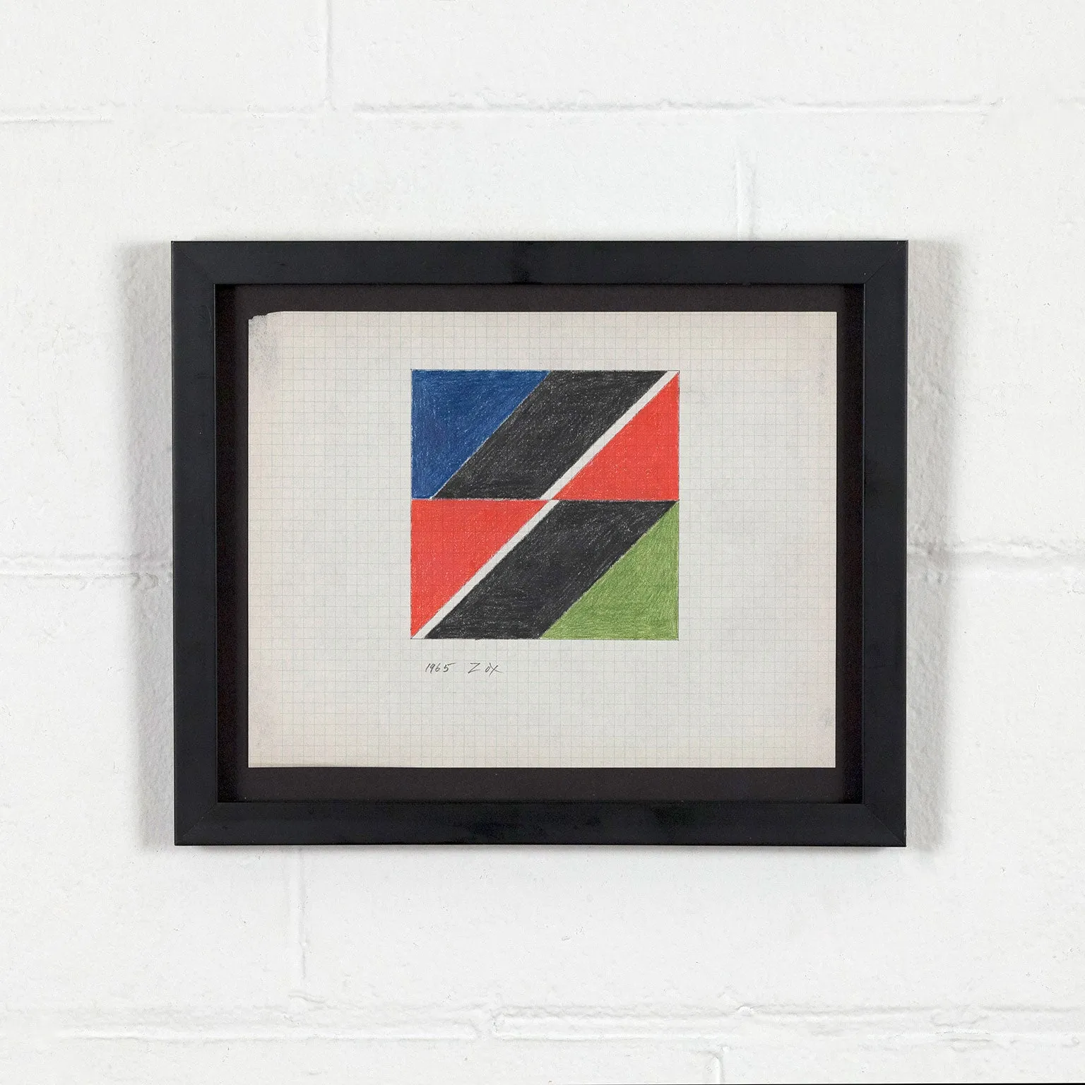 LARRY ZOX "BLACK PUSH" DRAWING, 1965