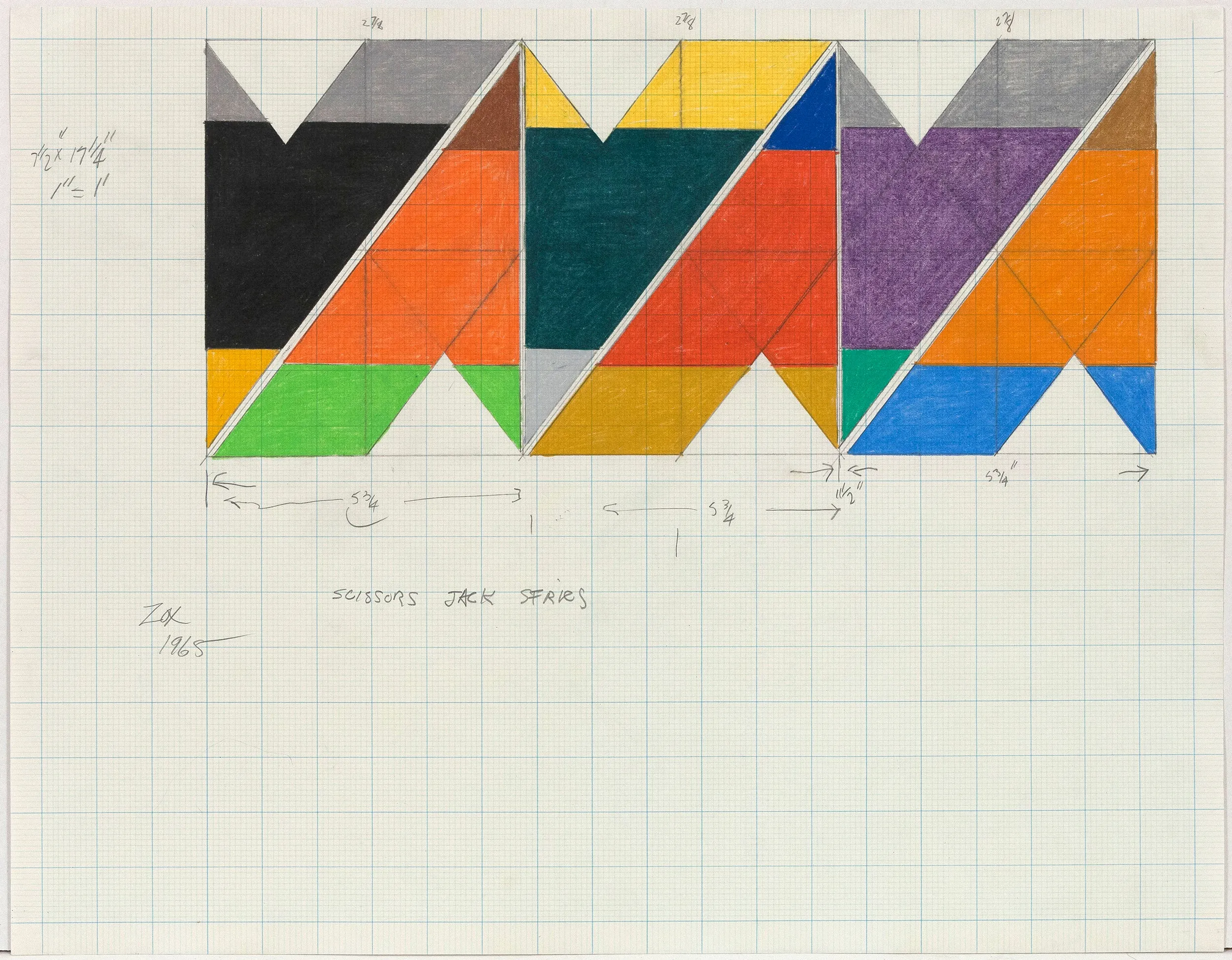 LARRY ZOX "SCISSOR JACK" DRAWING, 1965
