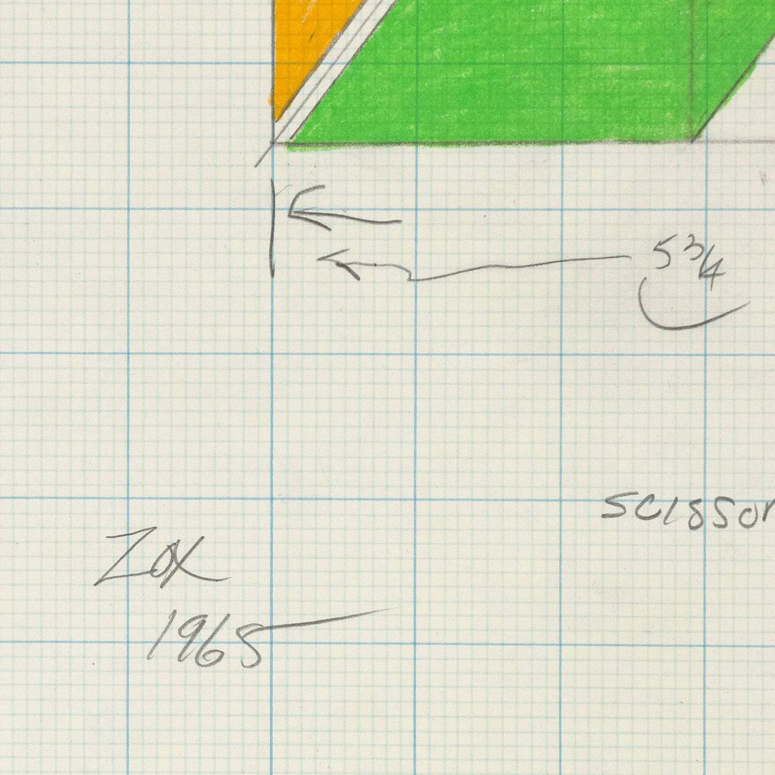 LARRY ZOX "SCISSOR JACK" DRAWING, 1965