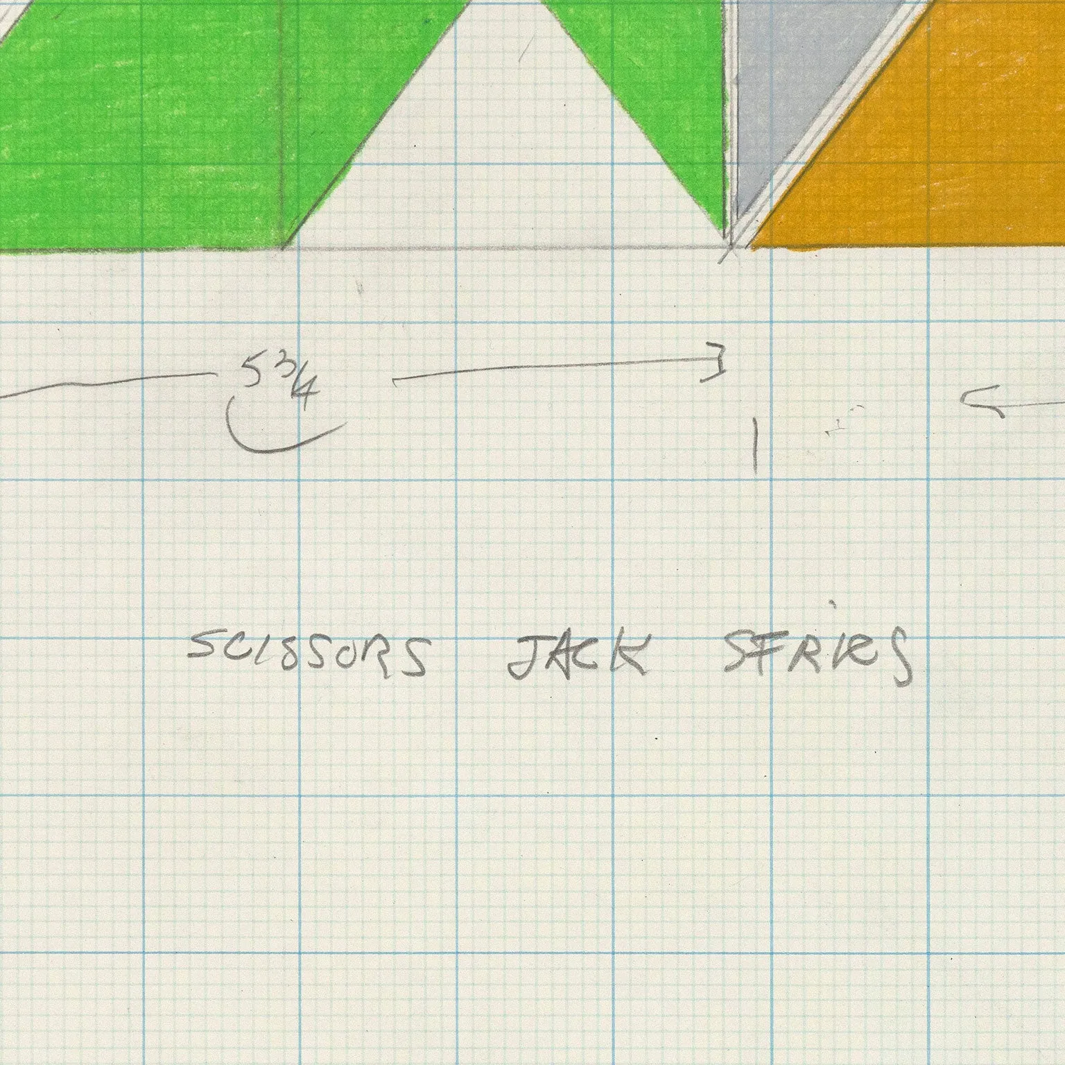 LARRY ZOX "SCISSOR JACK" DRAWING, 1965