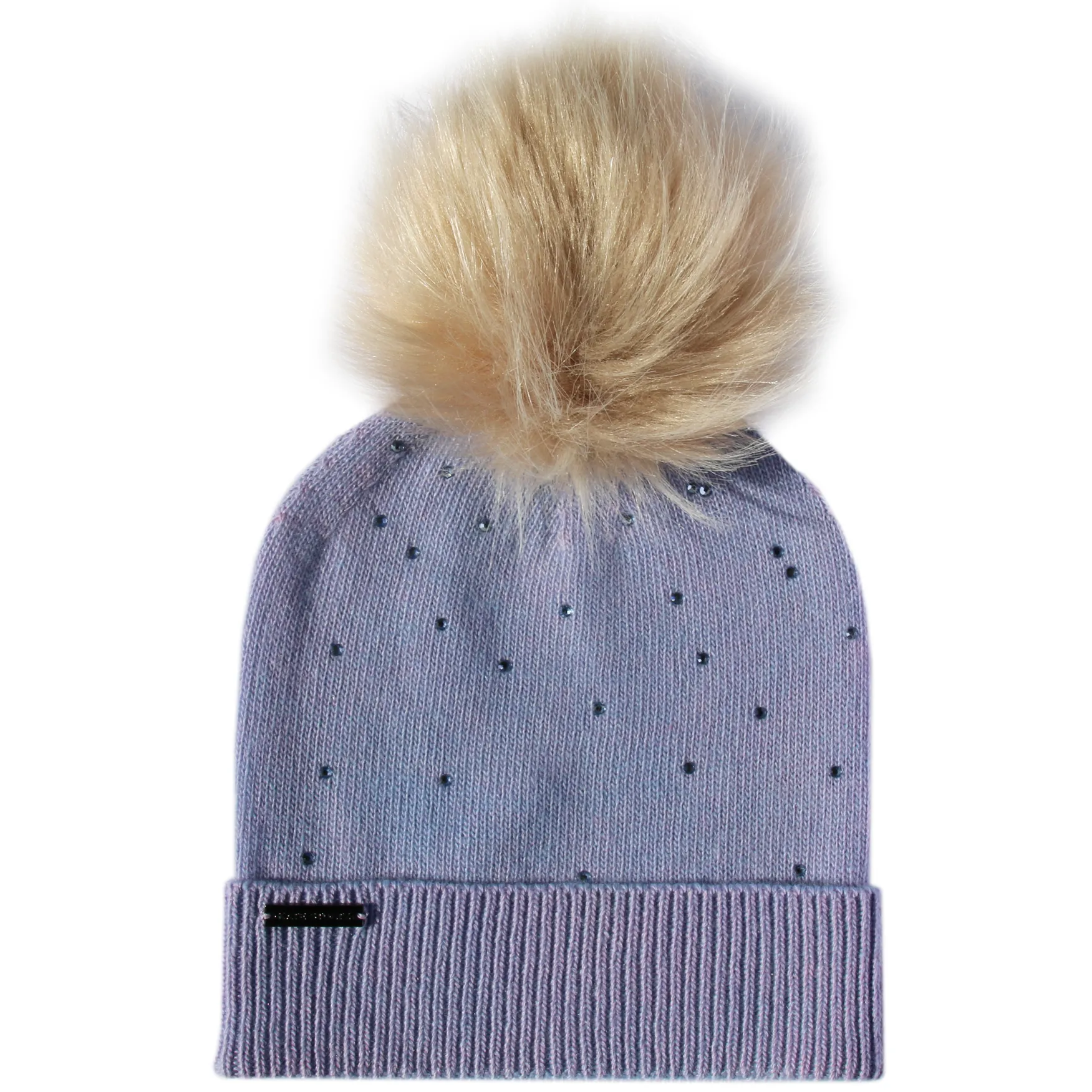 Lavender Crystal Knit Hat