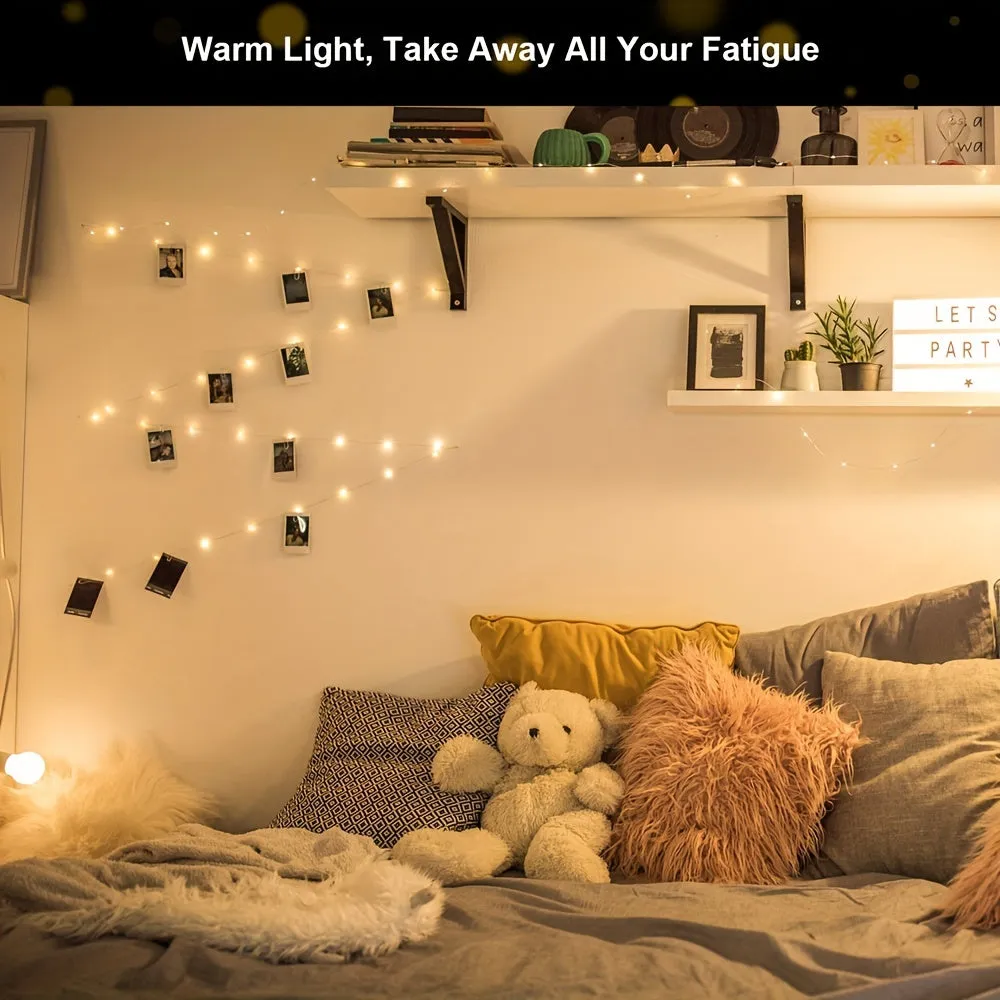 LED Photo String Light - USB Battery-powered Fairy Light for Bedroom Wall Decor