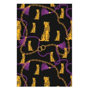 Leopard and Gold Chains Wrapping Paper