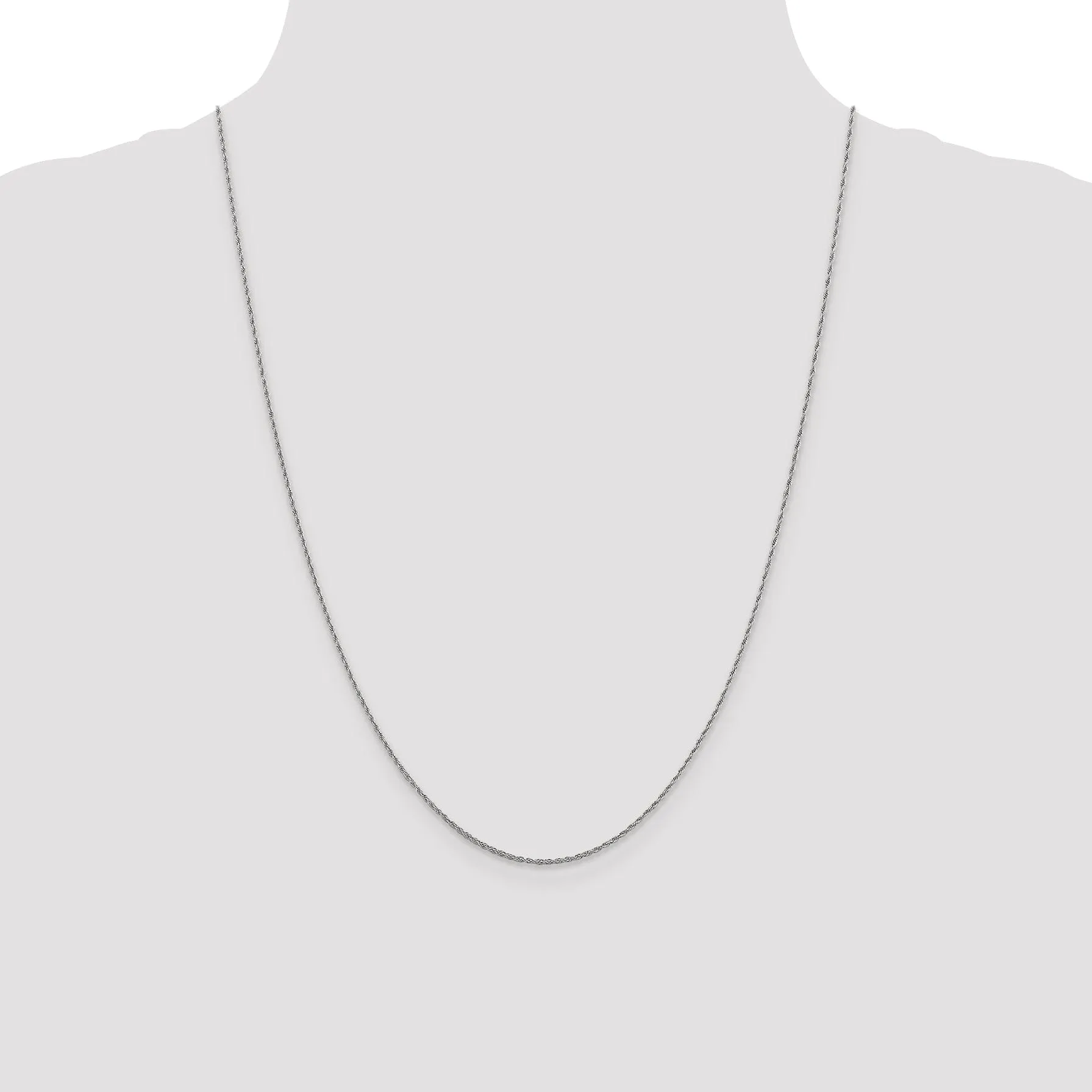 Leslie 10K White Gold 1.2 mm Loose Rope Chain