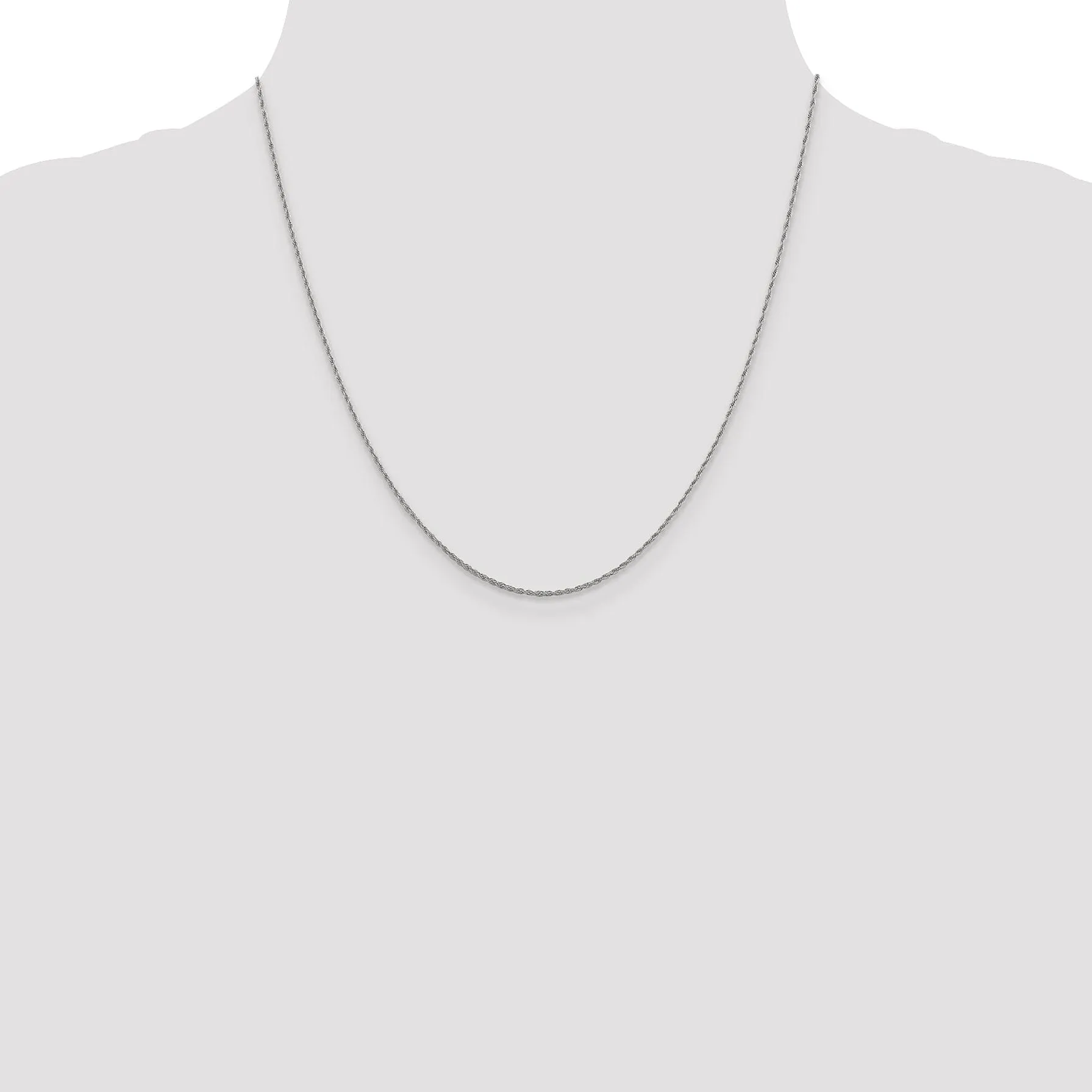Leslie 10K White Gold 1.2 mm Loose Rope Chain
