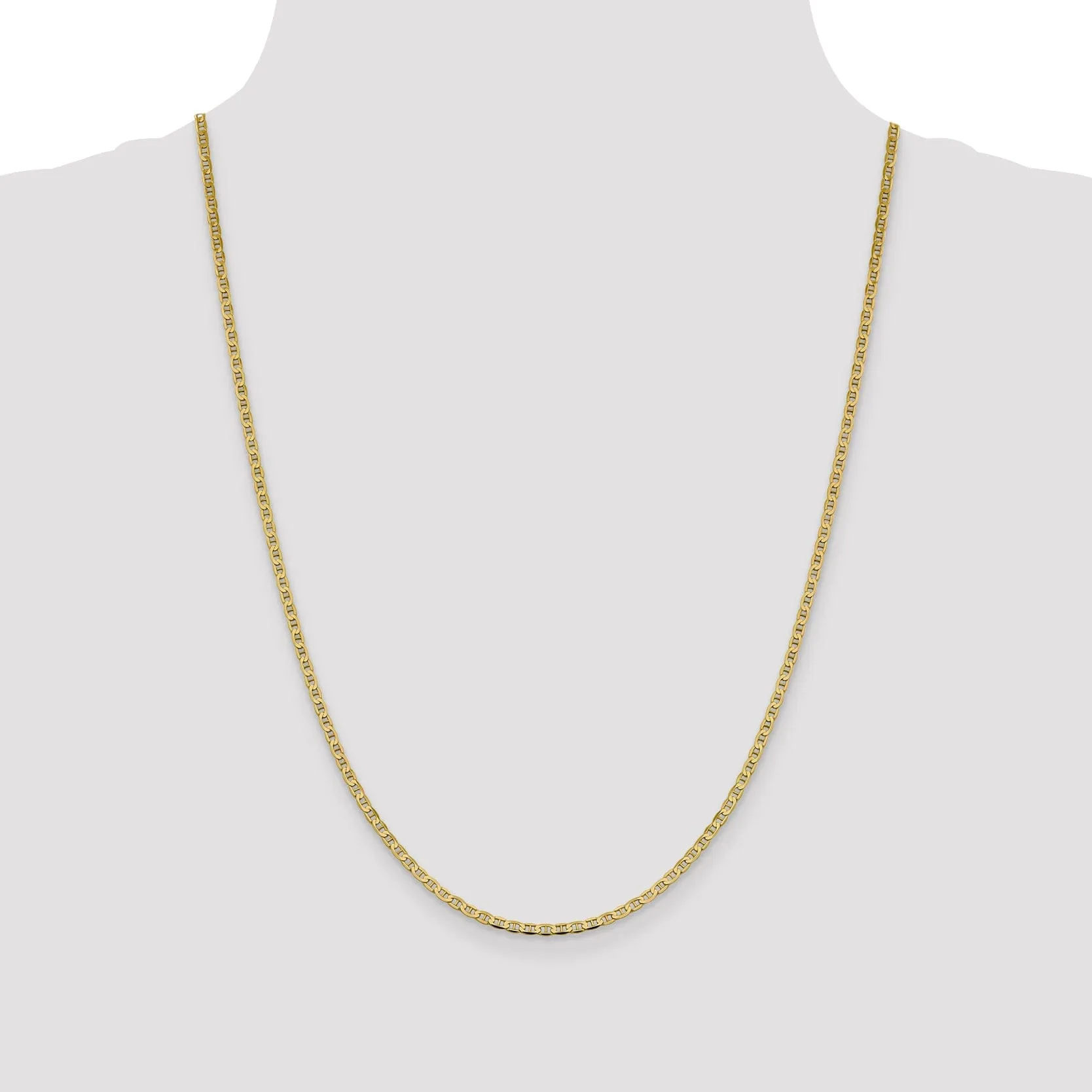 Leslie 10k Yellow Gold 2.4mm Flat Anchor Chain