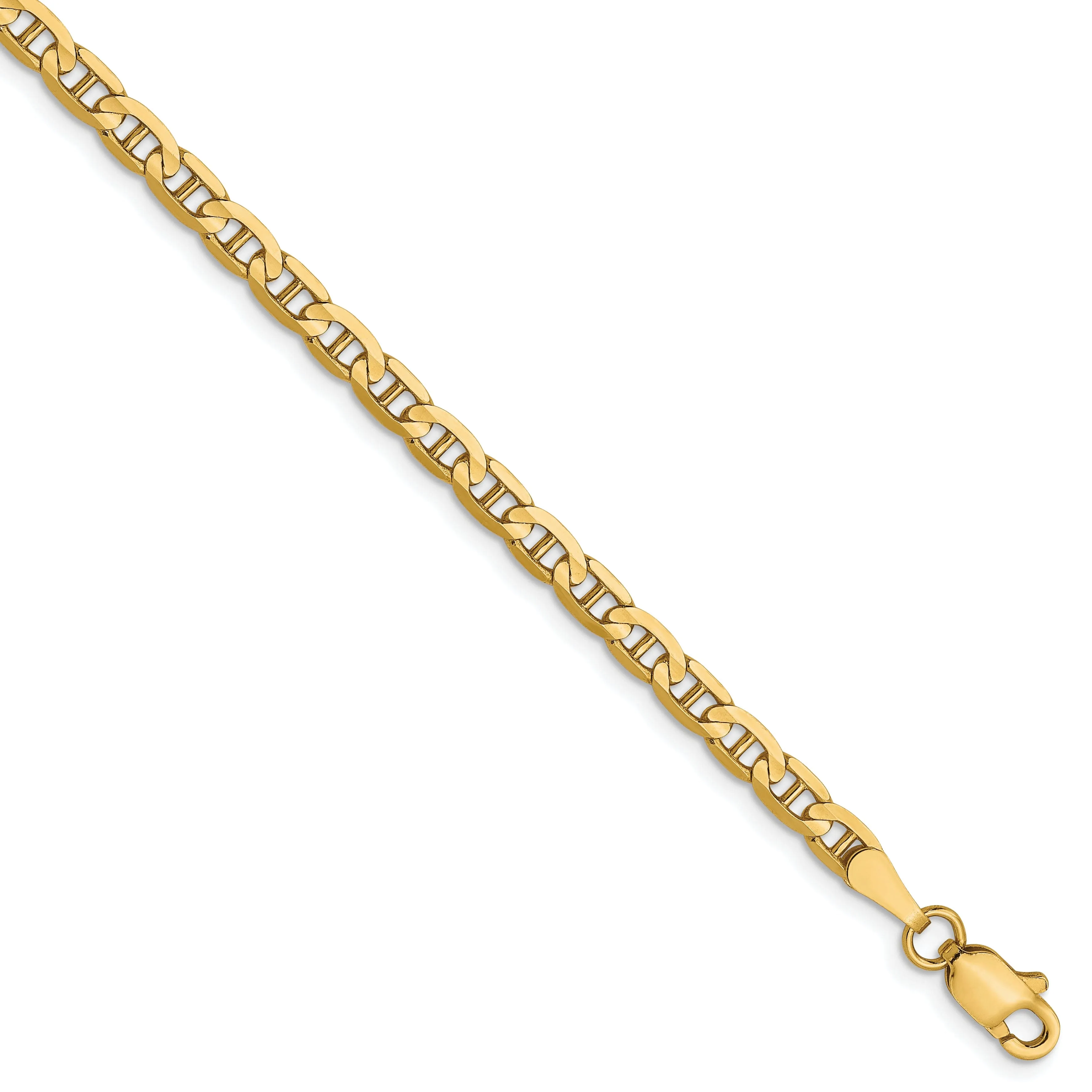 Leslie 10k Yellow Gold 3mm Concave Anchor Chain