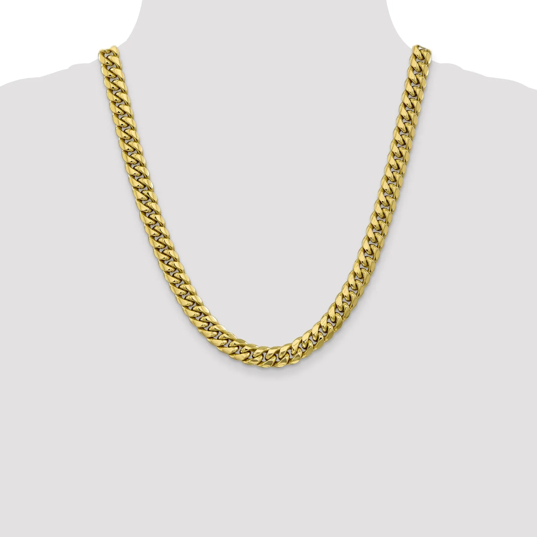 Leslie 10k Yellow Gold 9.3 mm Miami Cuban Chain