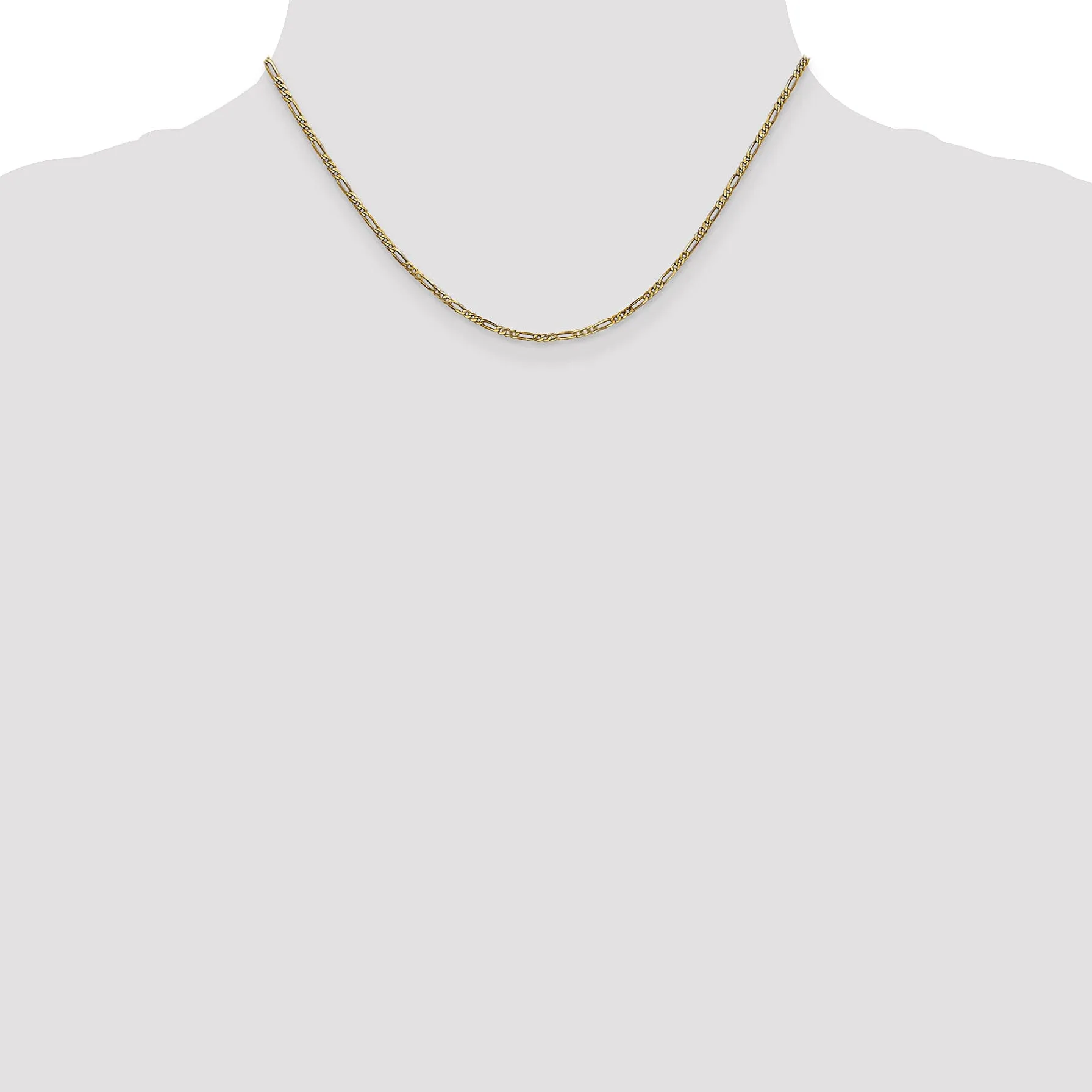 Leslie 14k Yellow Gold 1.80mm Flat Figaro Chain
