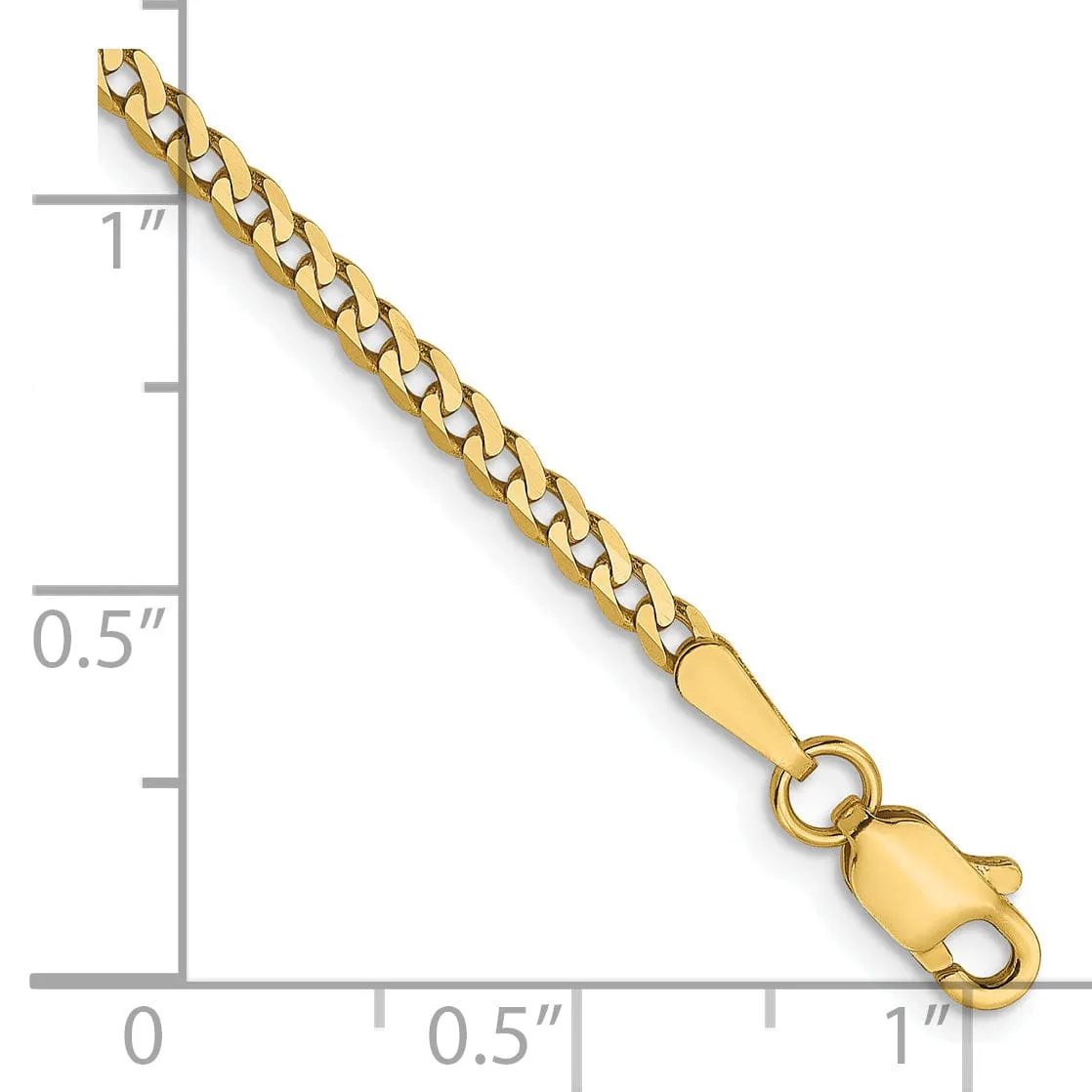 Leslie 14k Yellow Gold 2.2mm Beveled Curb Chain